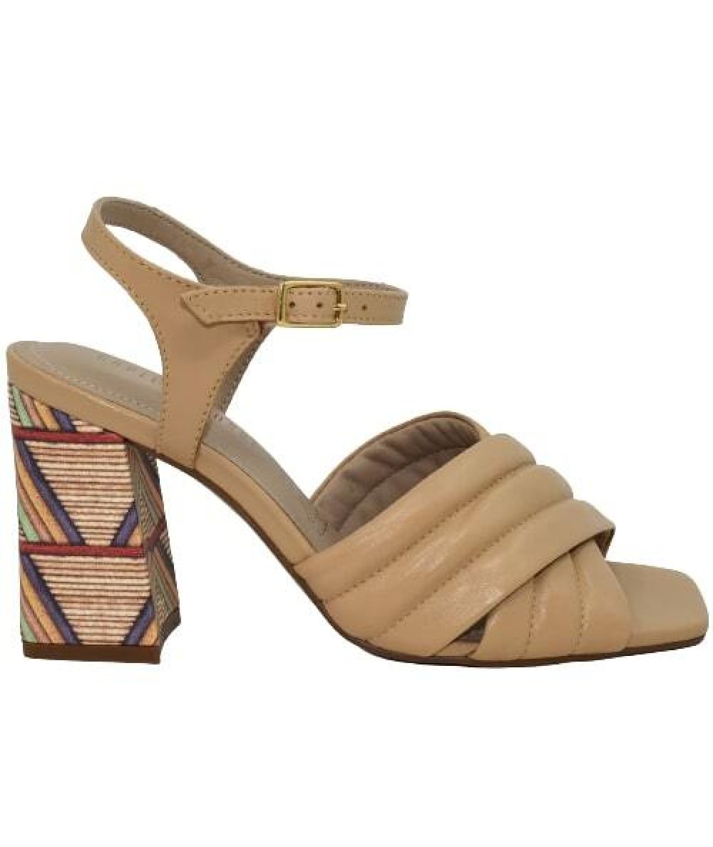 SANDALO PELLE BEIGE INCROCIATO