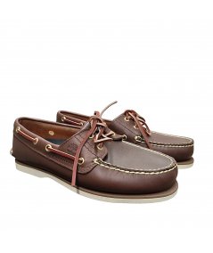 CLASSIC BOAT 2 EYE BROWN GOMMA BIANCA