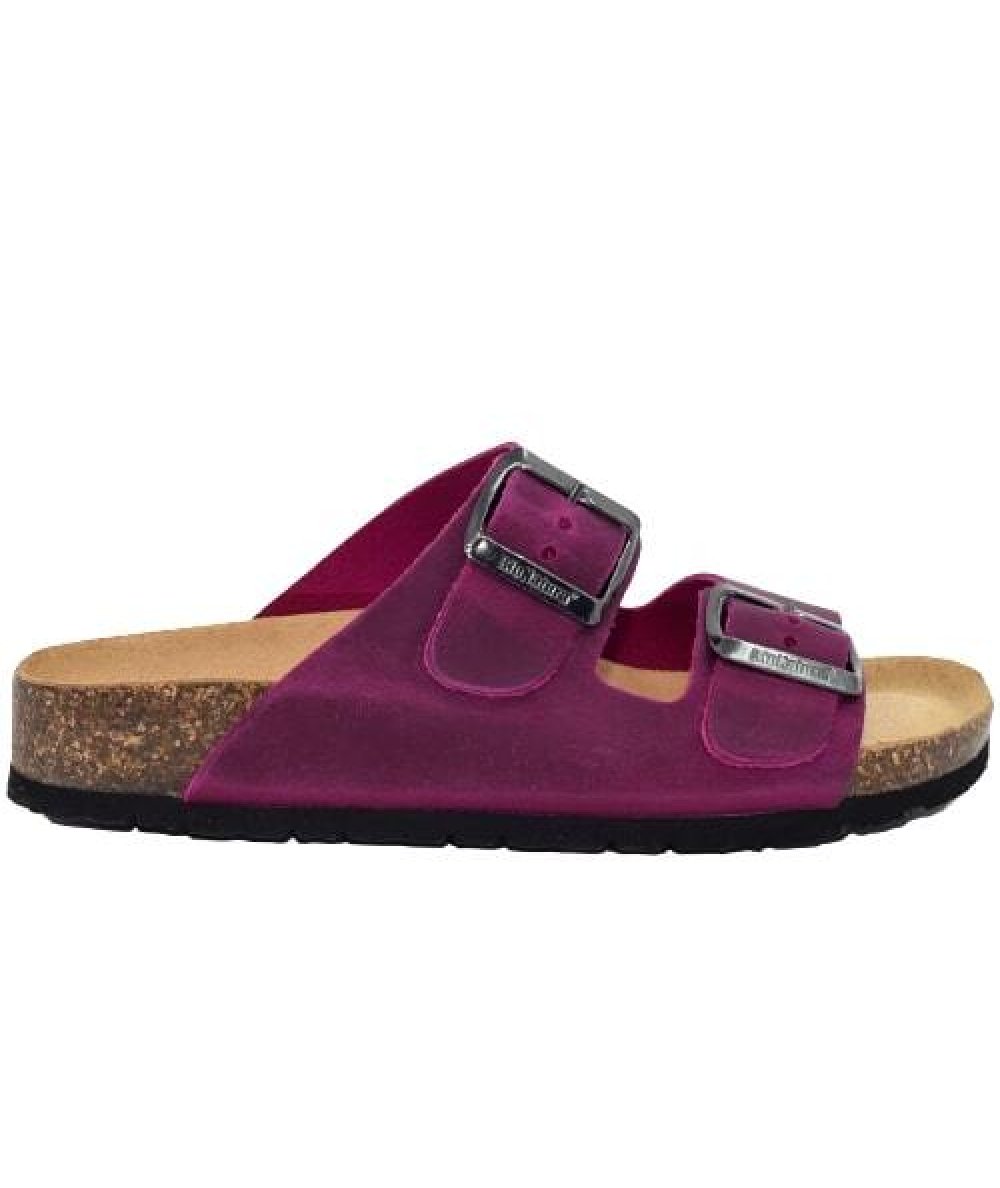 CIABATTA 2 FIBBIE INGRASSATO MAGENTA