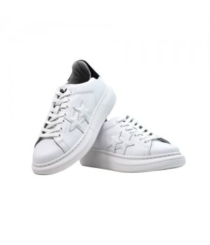 2 STAR 2 STAR SNEAKERS STELLE BIANCHE TOPP.NERO