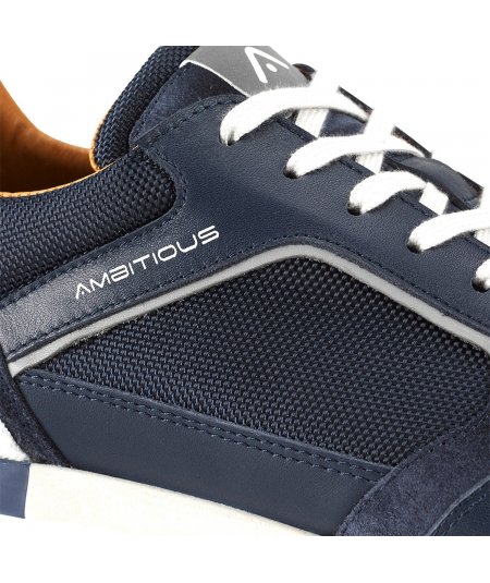 AMBITIOUS 12845-3492AM SNEAKER IN PELLE E NYLON