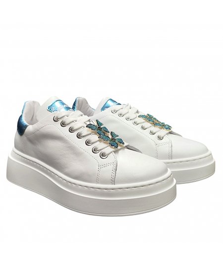 Melinè 247 Sneaker in pelle con farfalle