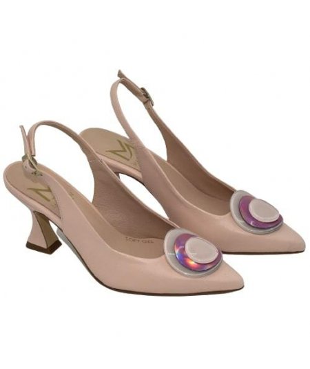 SLINGBACK IN PELLE CON ACCESSORIO