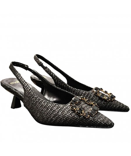 SLINGBACK IN RAFFIA