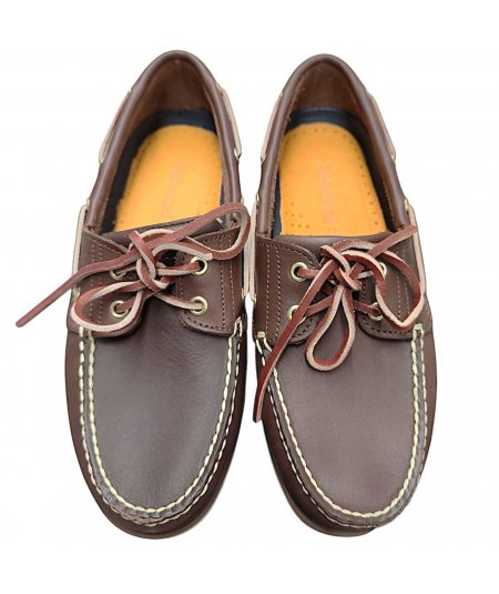 CLASSIC BOAT 2 EYE BROWN GOMMA BIANCA